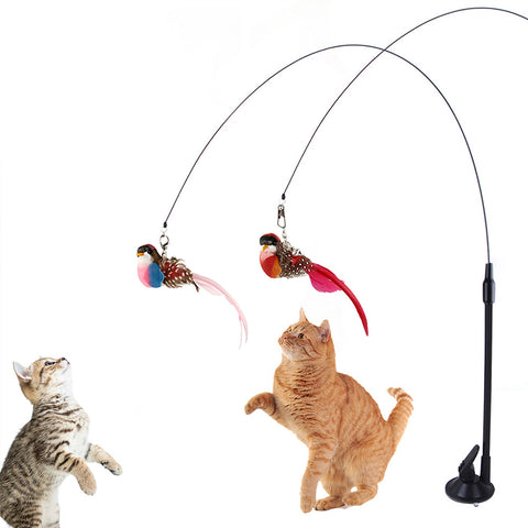 Interaktivní hračky pro kočky s pírkem Stick